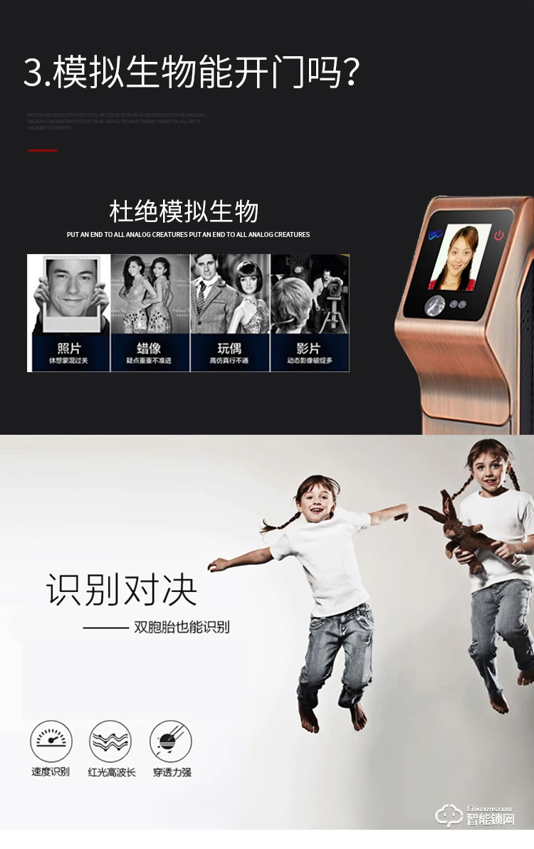 中霸智能鎖 S77人臉識別智能鎖