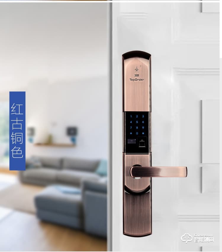 頂吉無孔智能鎖 T200F-1急速指紋鎖電子門鎖