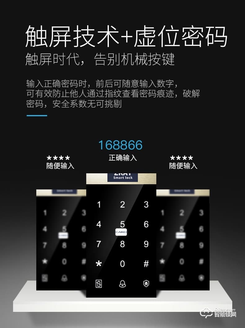 中控智能鎖 智能電子鎖免布線門禁鎖