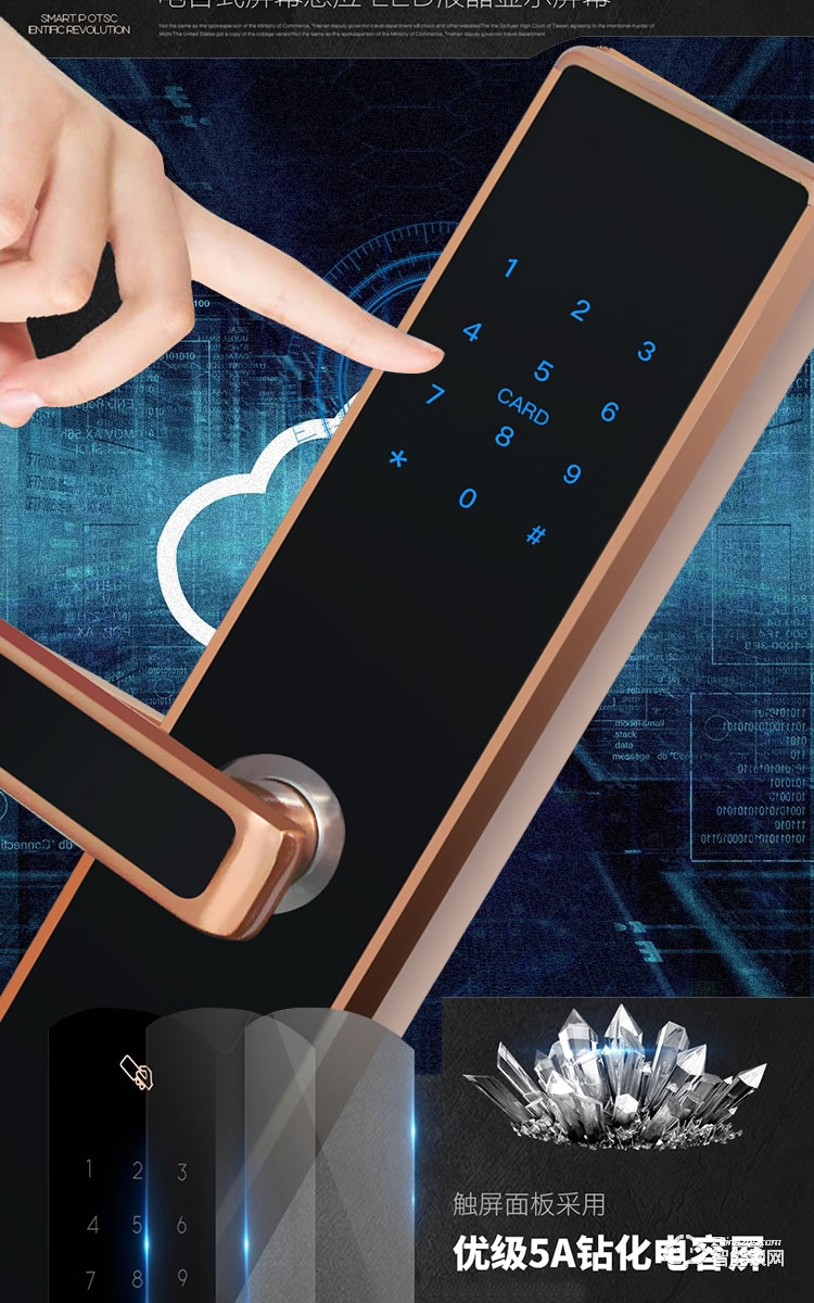 居頂指紋鎖 遠程藍牙APP密碼鎖民宿鎖