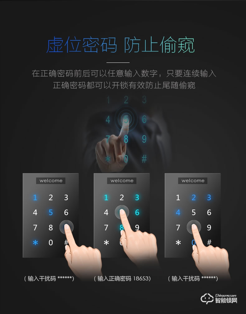 深麗安智能鎖 指紋鎖家用防盜門智能門鎖