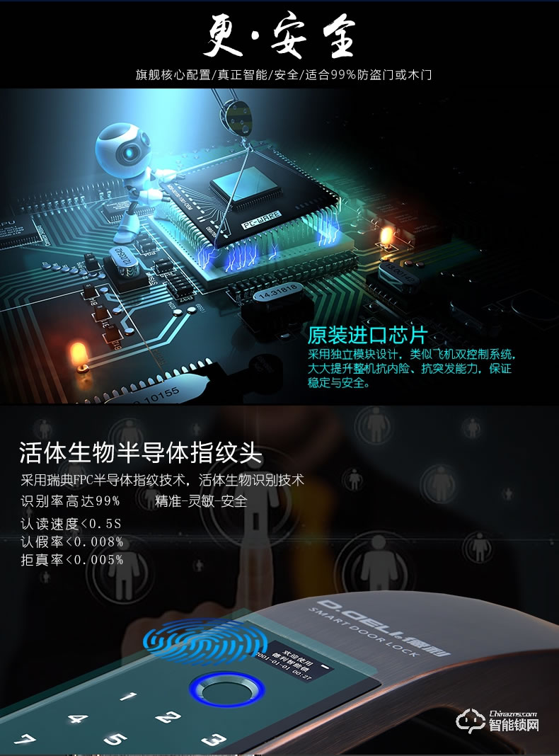 德利智能鎖 DZ001全自動(dòng)智能密碼電子感應(yīng)鎖