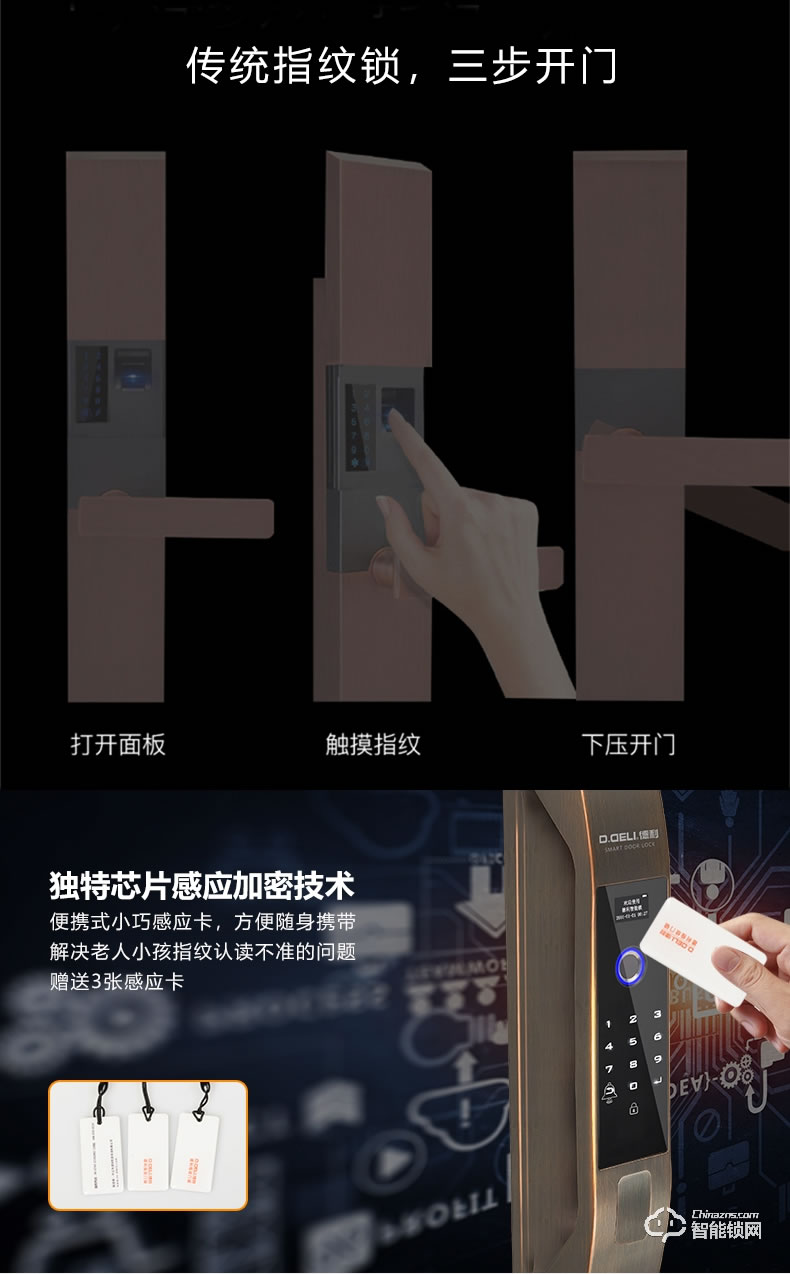 德利智能鎖 DZ001全自動(dòng)智能密碼電子感應(yīng)鎖