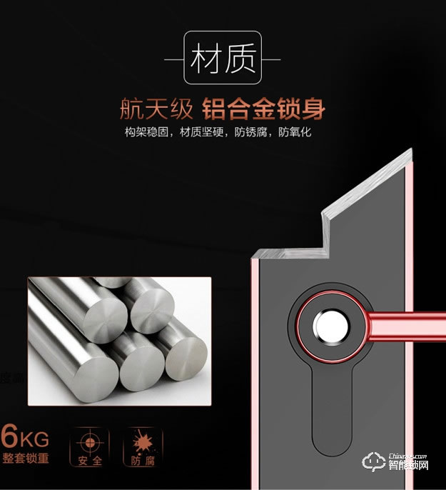 阿普力斯智能鎖 U2高顏值一握開指紋鎖