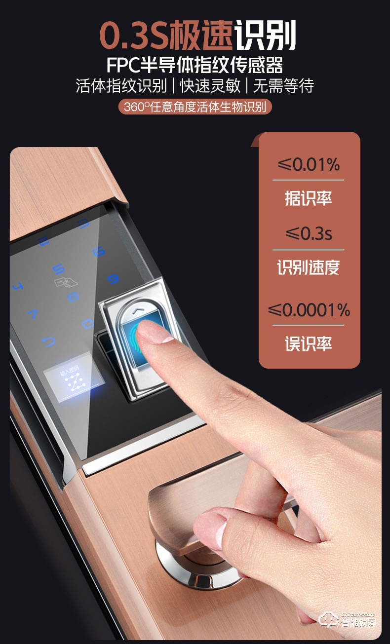 歐慕斯智能鎖 自動下滑蓋密碼遠程控制智能鎖