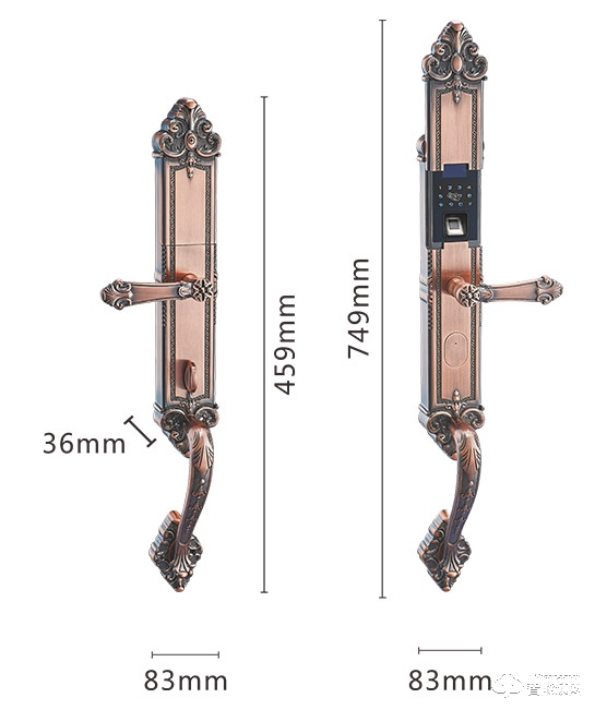 米谷智能鎖 M18歐式滑蓋智能密碼鎖