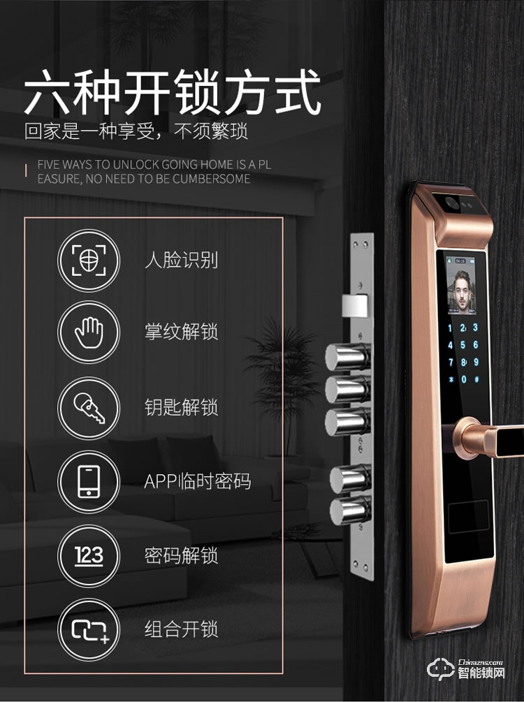 梵蒂安指紋鎖 全自動密碼鎖人臉識別鎖