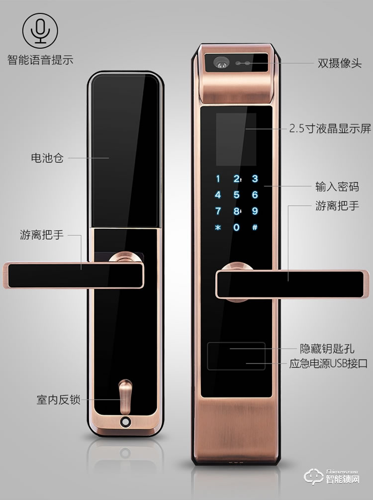 梵蒂安指紋鎖 全自動密碼鎖人臉識別鎖