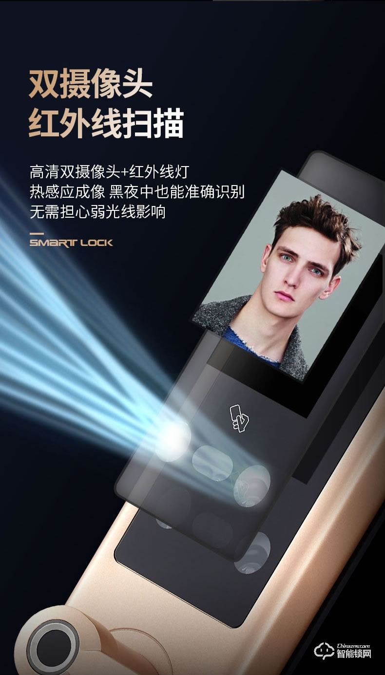 梵蒂安指紋鎖 人臉識別智能鎖指紋密碼鎖