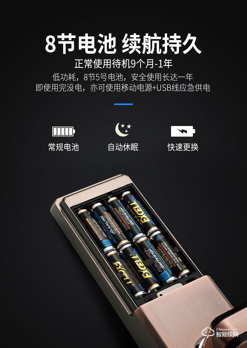 卡迪龍智能鎖 防盜門自動滑蓋密碼智能鎖