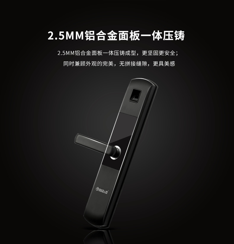 歐寶指紋鎖 P9高硬度鋼化膜圓潤把手指紋鎖