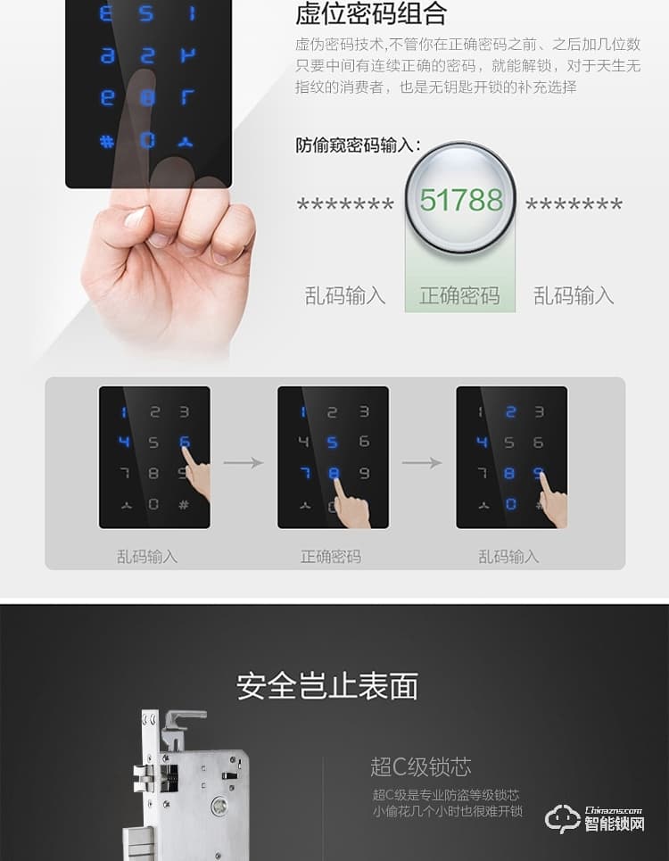 黑玫智能鎖 SN-618自動靜音滑蓋智能門鎖