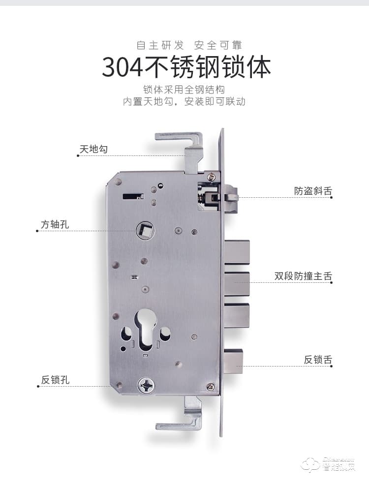 復旦申花智能鎖 E5防盜門智能滑蓋密碼刷卡鎖