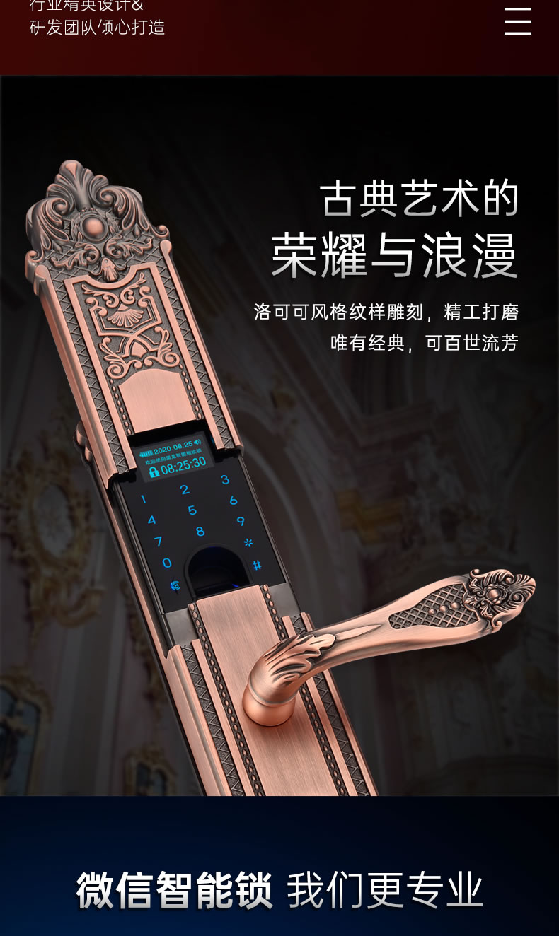 黑龍智能鎖 801豪華別墅防盜門電子鎖指紋鎖