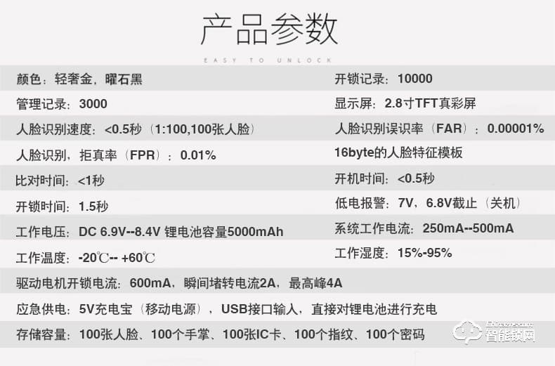佰德龍智能鎖 Q10全自動人臉識別鎖刷臉鎖掌紋鎖