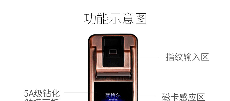 佰德龍智能鎖 239家用防盜門電子密碼鎖