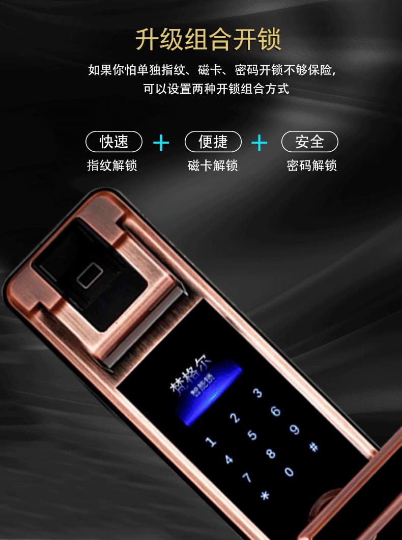 佰德龍智能鎖 239家用防盜門電子密碼鎖