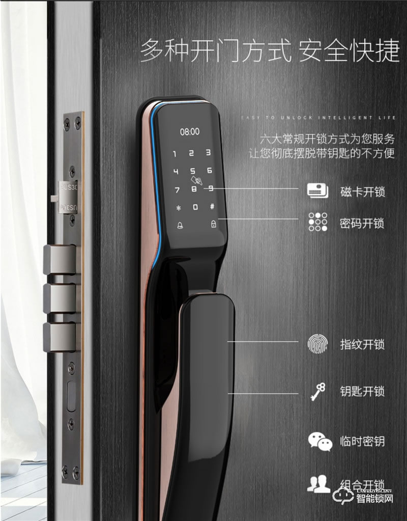 佰德龍智能鎖 Q9人臉識別鎖智能門鎖掌紋鎖