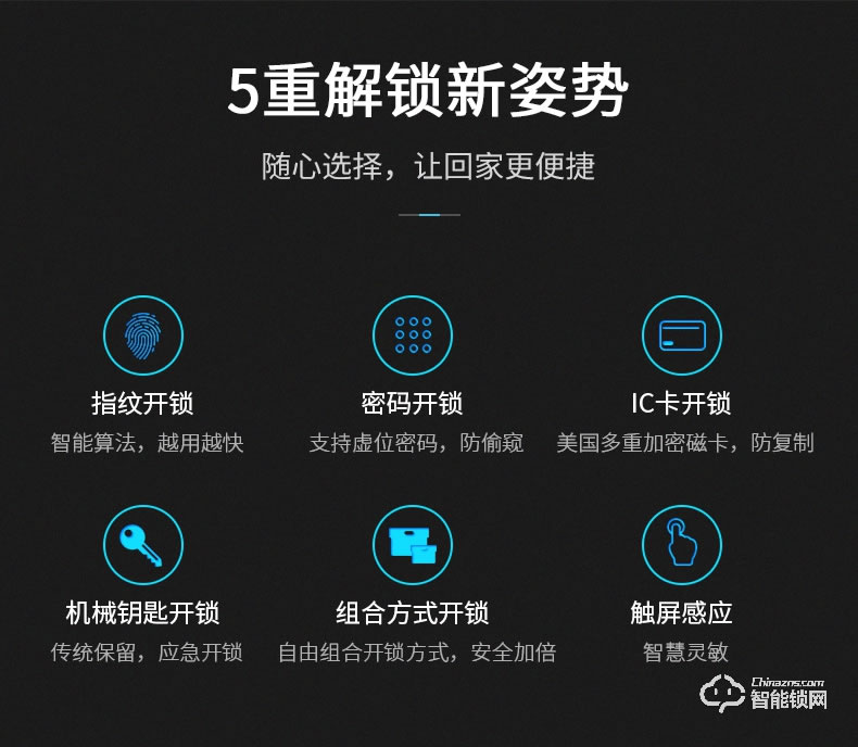 skn智能鎖 N1家用防盜門密碼刷卡鎖