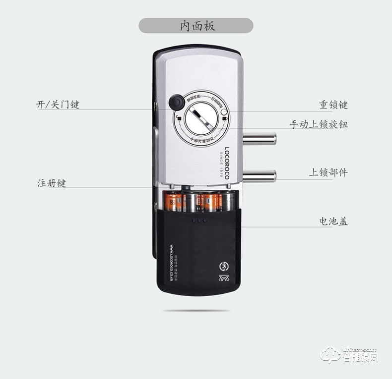 樂扣樂扣智能鎖 LR-325N-GL-CL玻璃門鎖指紋鎖密碼鎖
