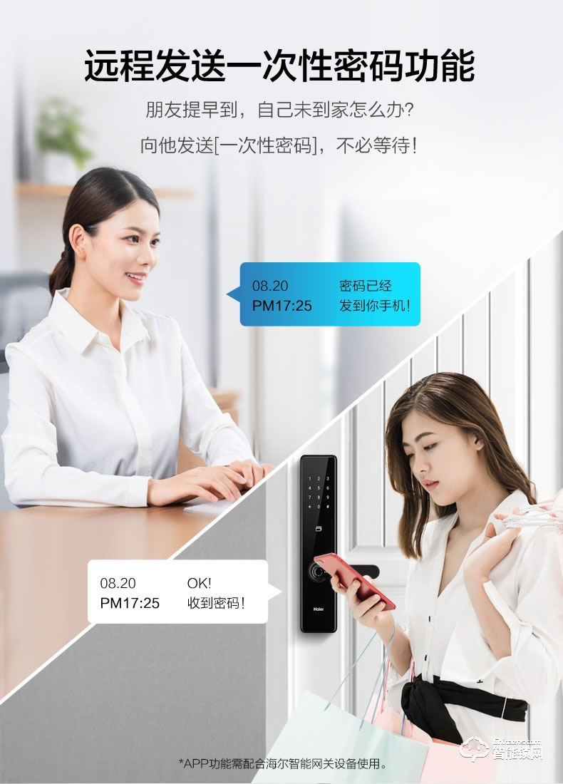 海爾智能鎖 E20家用防盜門智能門鎖電子密碼鎖