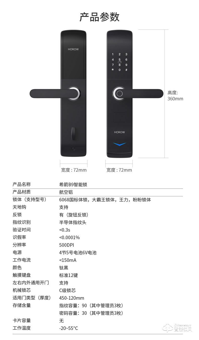 希箭智能鎖 B9家用防盜門電子鎖全自動(dòng)刷卡鎖