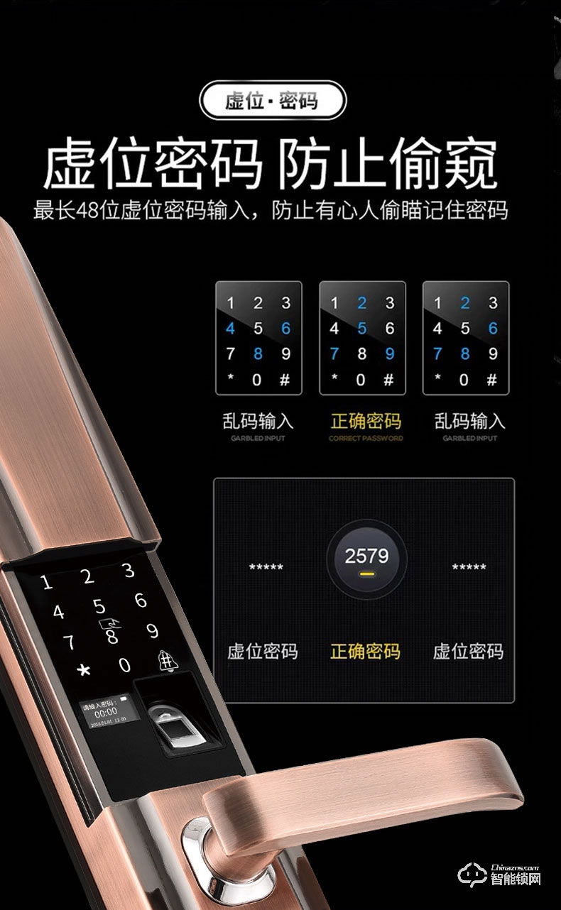 司浦特智能鎖 滑蓋指紋鎖防盜門大門智能鎖