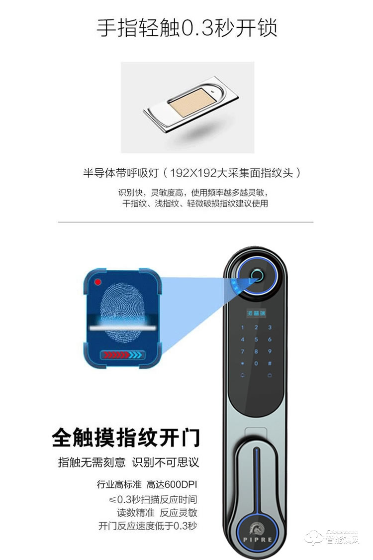 派普瑞智能鎖 S8防盜門(mén)家用密碼鎖刷卡鎖