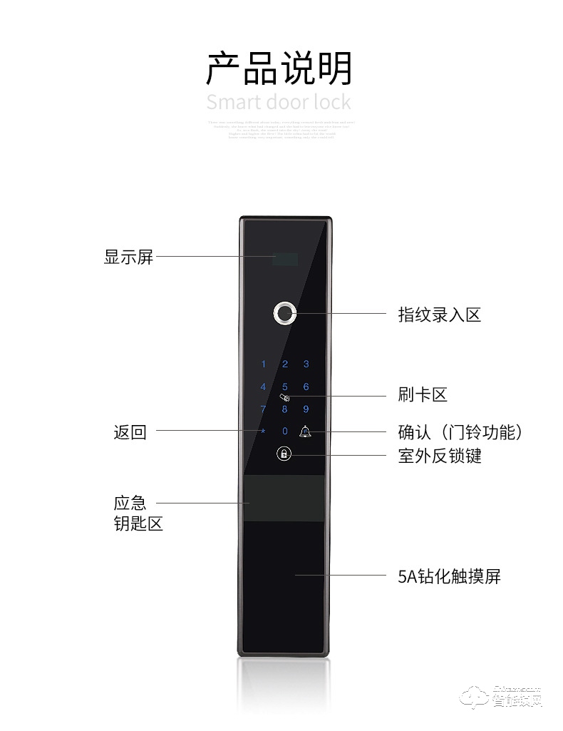 艾爾邁智能鎖 全自動指紋鎖密碼刷卡鎖