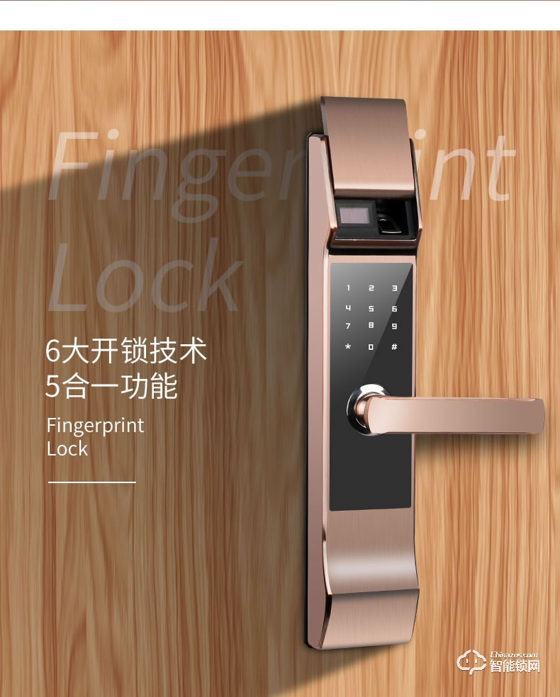 艾爾邁智能鎖 全自動小滑蓋智能門鎖