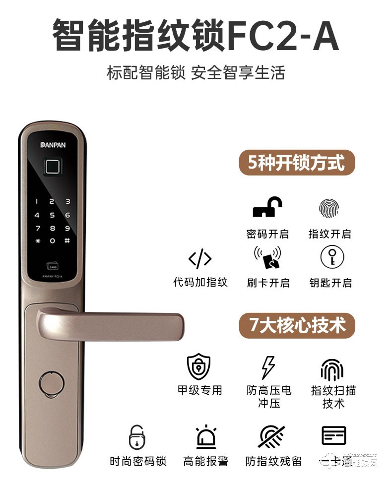 盼盼智能門(mén) 鳳凰之翼指紋鎖甲級(jí)大門(mén)