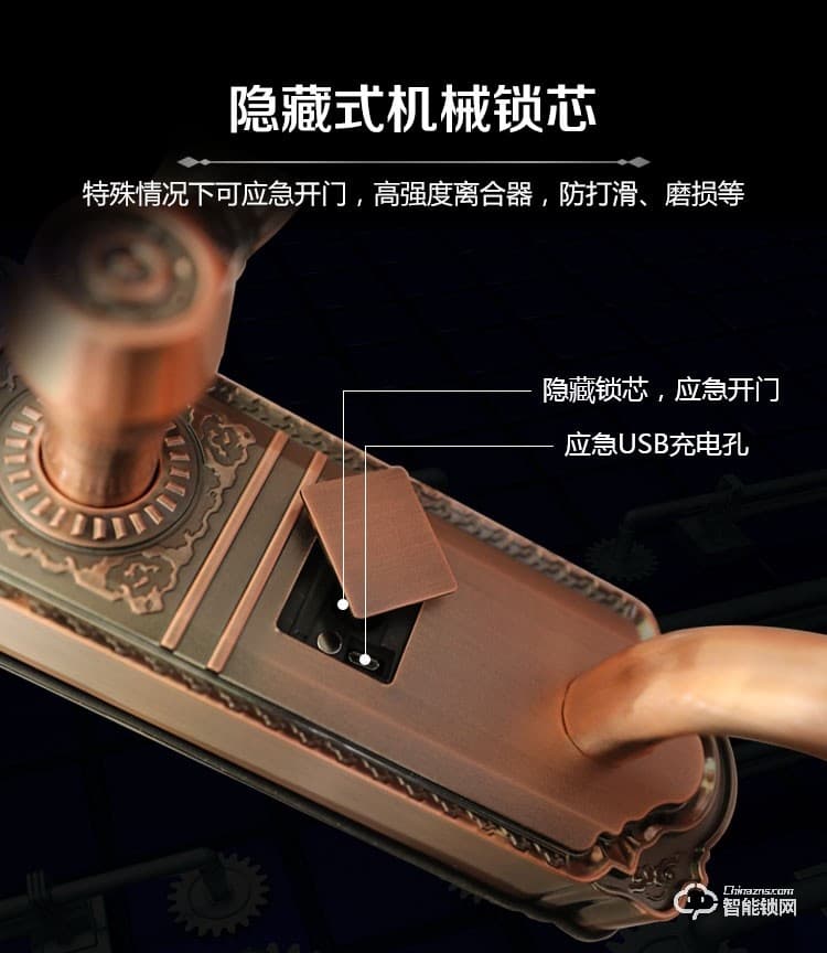 科林達智能鎖 K10豪華別墅大拉手智能指紋鎖