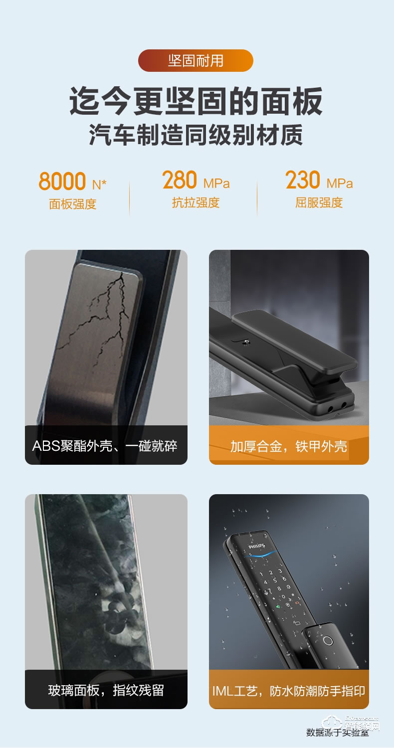 飛利浦智能鎖 6300推拉式全自動電子密碼鎖