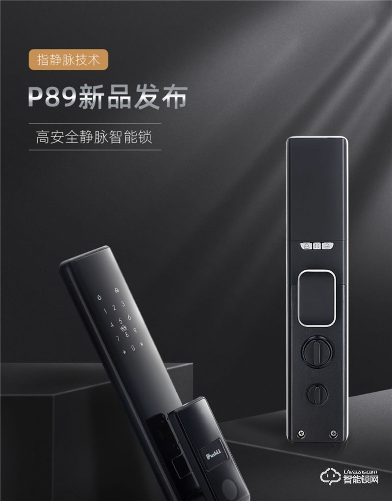 樸墅指靜脈鎖 P89家用高安全指靜脈智能鎖