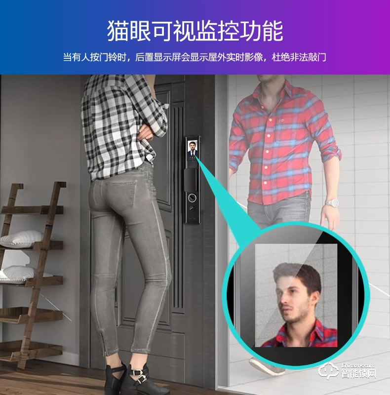 華拓智能鎖 H3X全自動(dòng)內(nèi)置快開(kāi)把手防盜門(mén)鎖