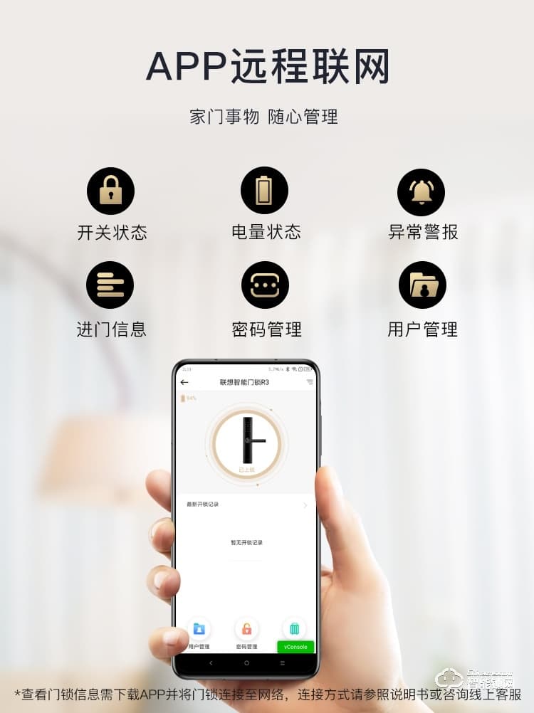 聯想智能鎖 R3抗菌版家用防盜門電子鎖密碼鎖