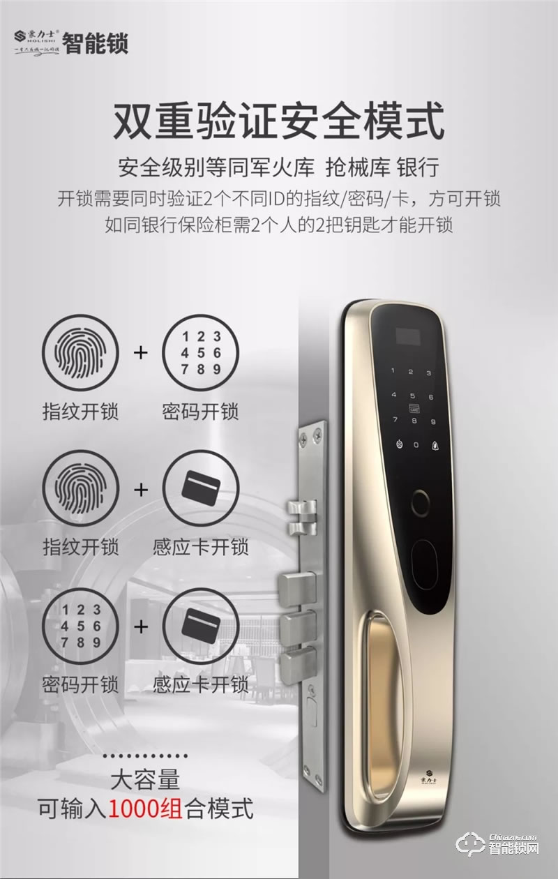 豪力士智能鎖 未來二號家用防盜門電子鎖