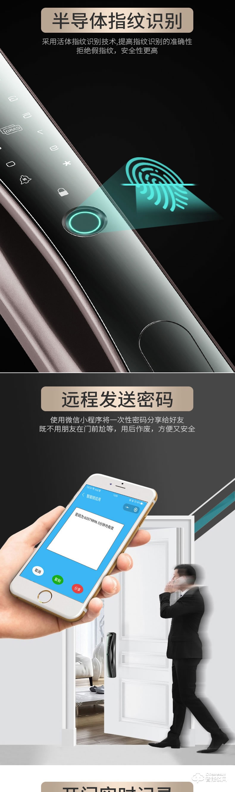 安嘉智能鎖  AN-理想家可視貓眼視頻指紋鎖