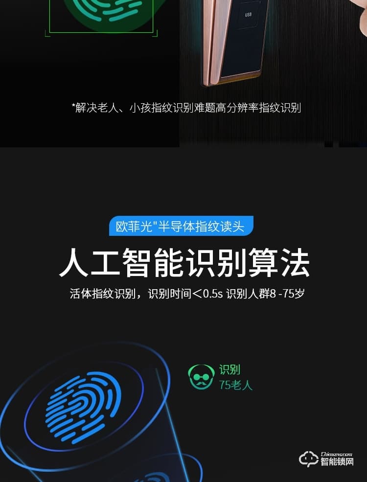 科羅威智能鎖 KLV-PZ01全自動指紋密碼磁卡電子門鎖