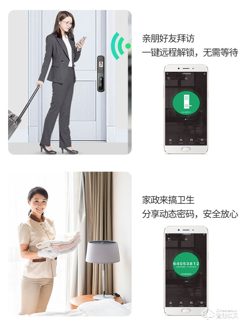 石將軍智能鎖 R3人臉識別家用防盜門密碼鎖