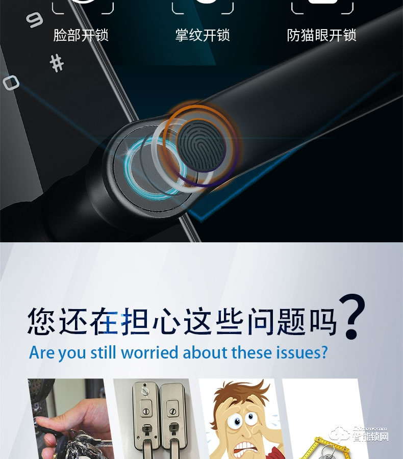 艾迪亞克智能鎖 A1全自動(dòng)人臉識(shí)別指紋鎖