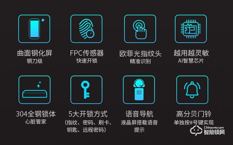 大鵝智能鎖 家用防盜門指紋鎖智能鎖