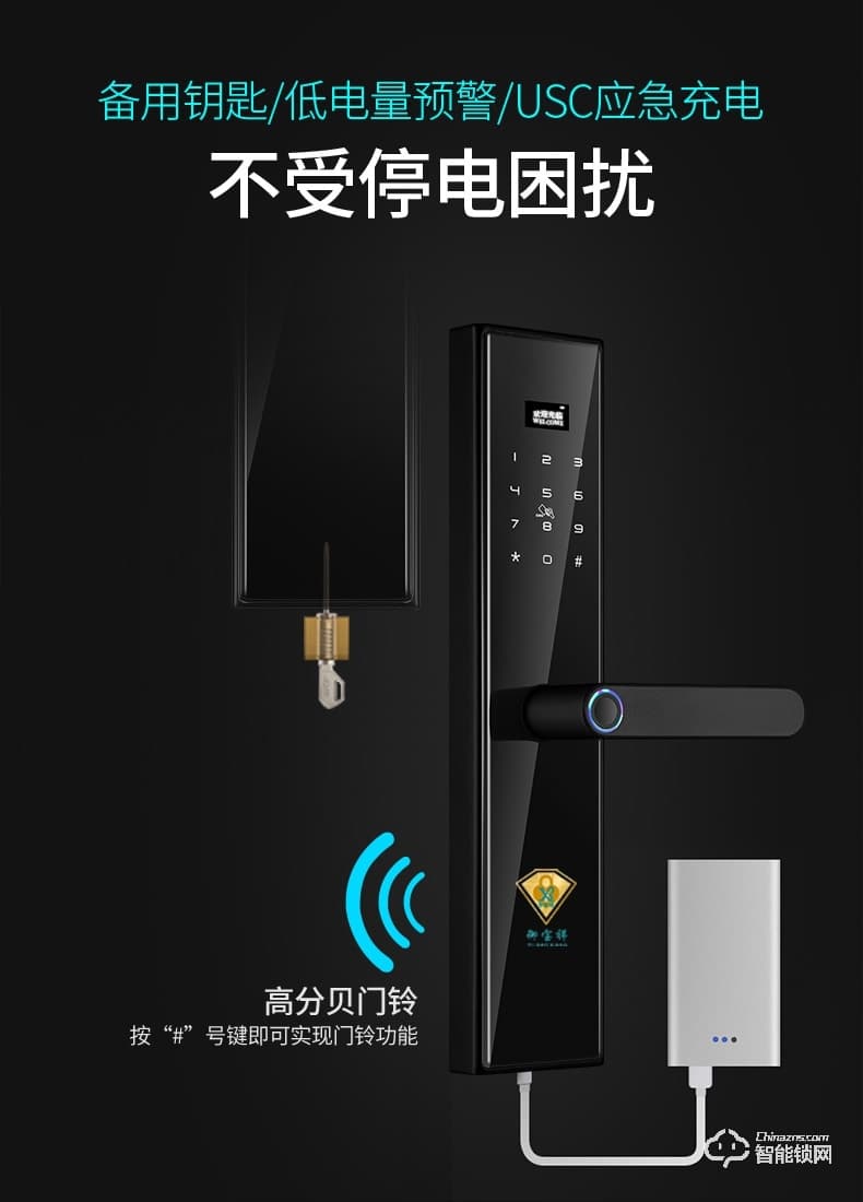 大鵝智能鎖 家用防盜門指紋鎖智能鎖