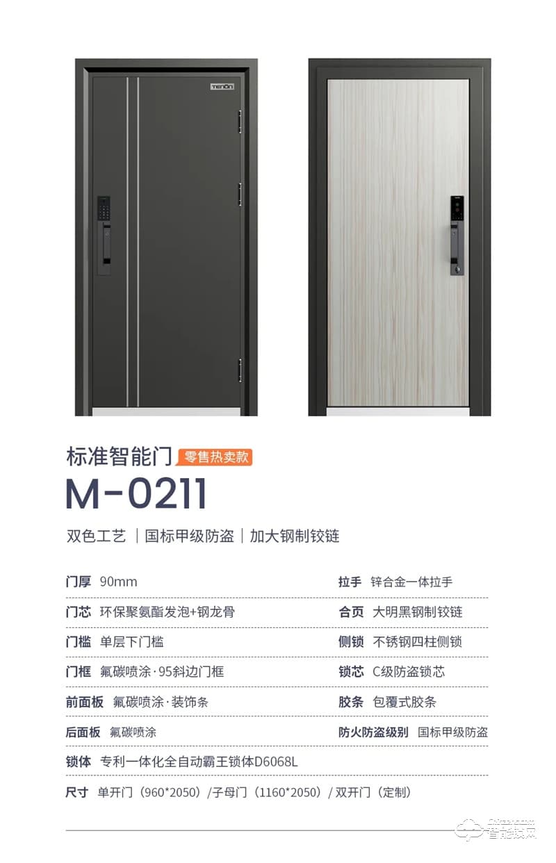 亞太天能智能門 國標(biāo)甲級防盜防火