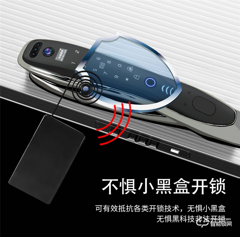 洛克曼G12智能鎖3D人臉識別 航空鋁合金材質(zhì)