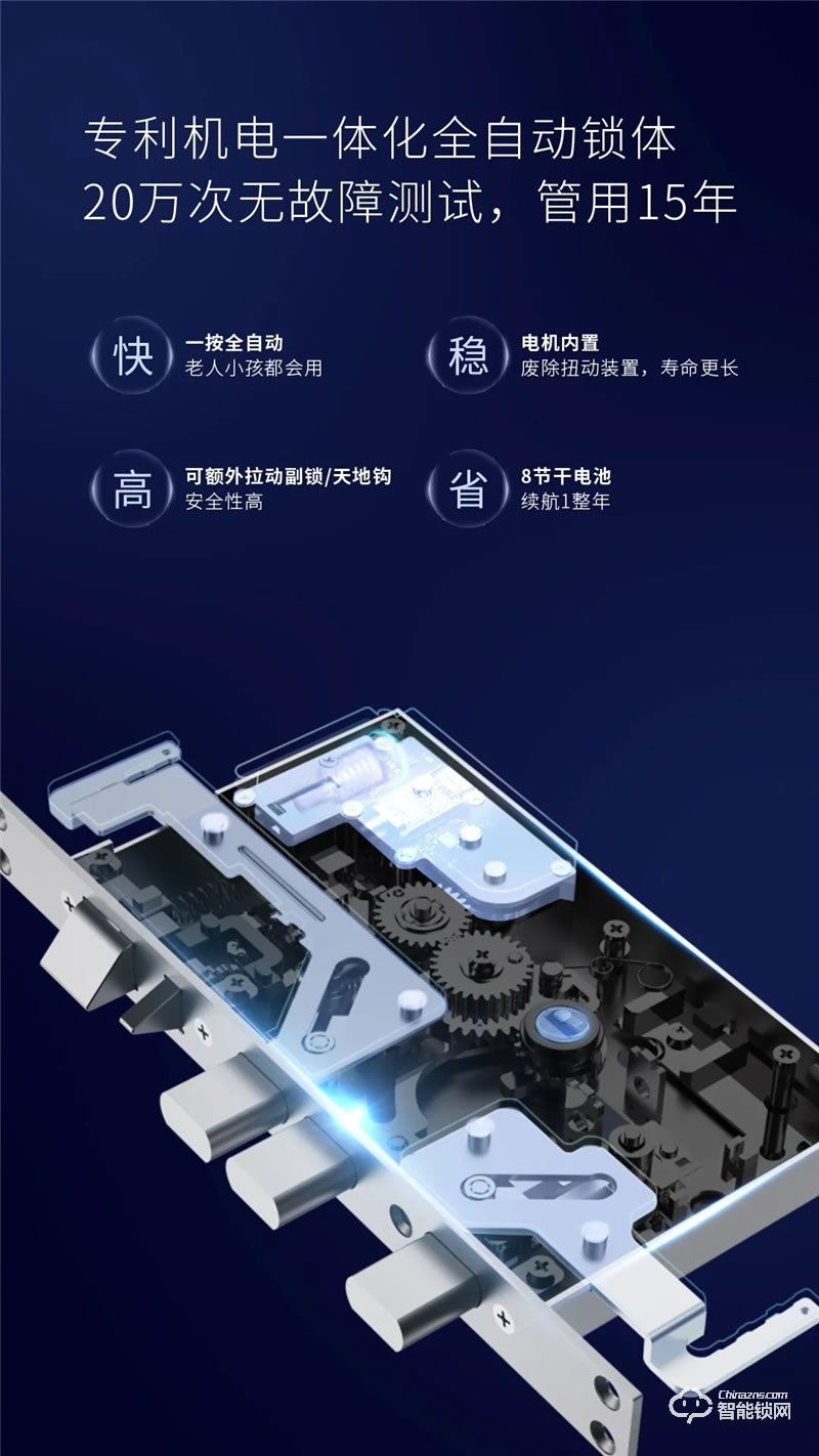 亞太天能A7F全自動指紋鎖 6種開鎖方式