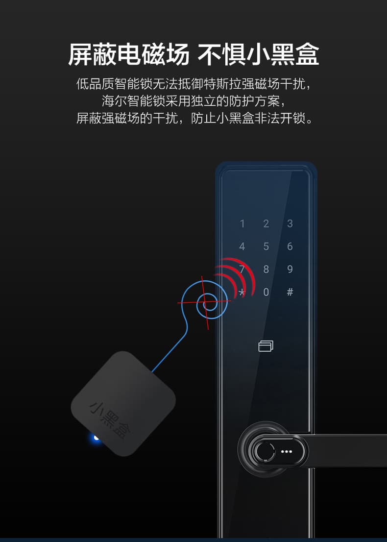 海爾指紋鎖20E家用防盜門入戶門磁卡密碼電子鎖20E