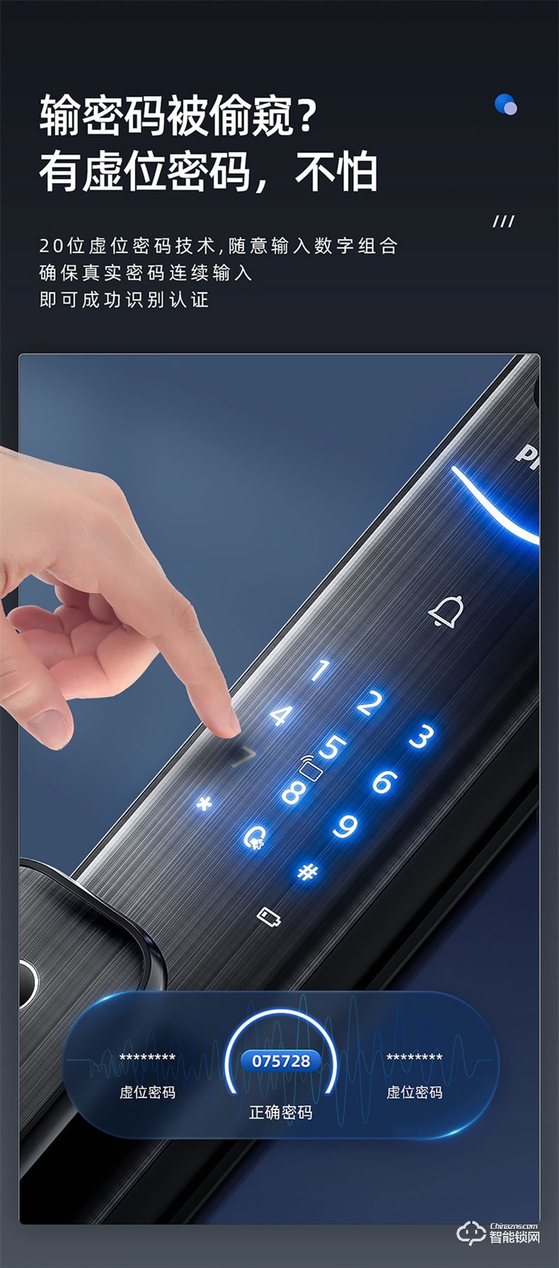 飛利浦智能鎖Alpha-VP 可視貓眼帶屏家用防盜指紋密碼鎖