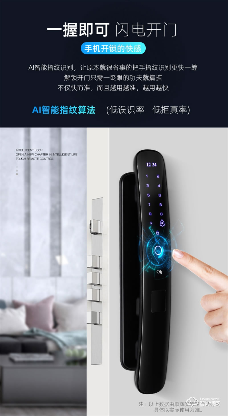 蘭博GS5揚帆起航指紋鎖 智能鎖家用防盜門鎖智能門鎖