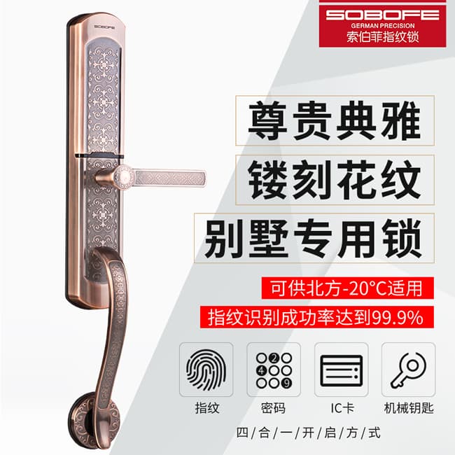 索伯菲智能鎖 810奢華歐式復古別墅雙開門鎖